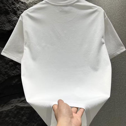 Letter Embroidery Crew Neck Short Sleeve