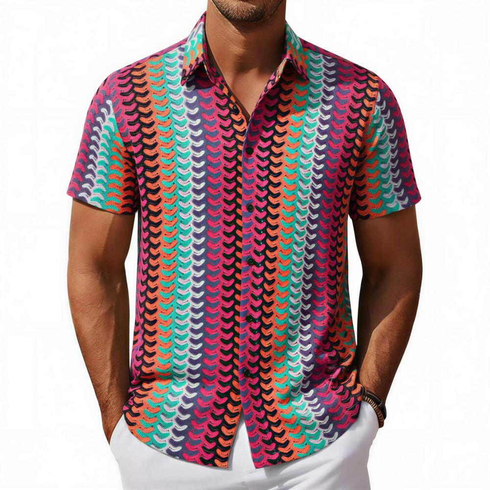 Vertical Striped Color Block Shirt