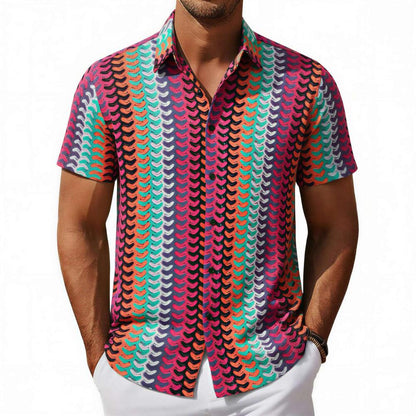 Vertical Striped Color Block Shirt