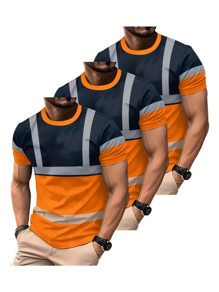 3-Pack High Visibility Reflective Work & Sport T-Shirts