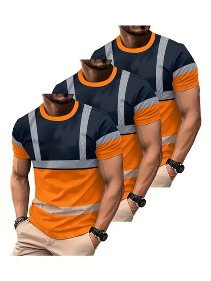 3-Pack High Visibility Reflective Work & Sport T-Shirts