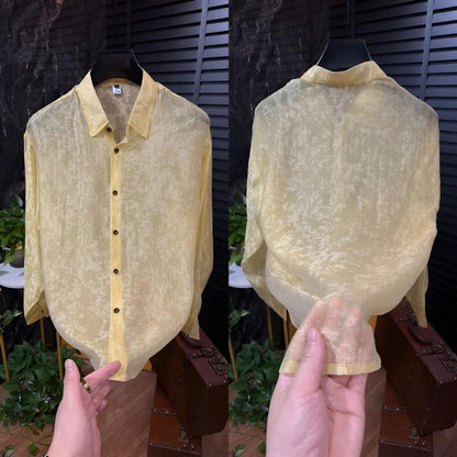 Sheer Shadow Pattern Shirt