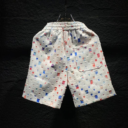 Colorful Square Print Shorts