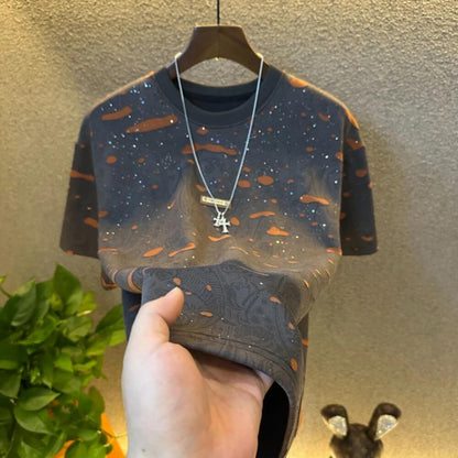 Starry Sky Print Short-Sleeve