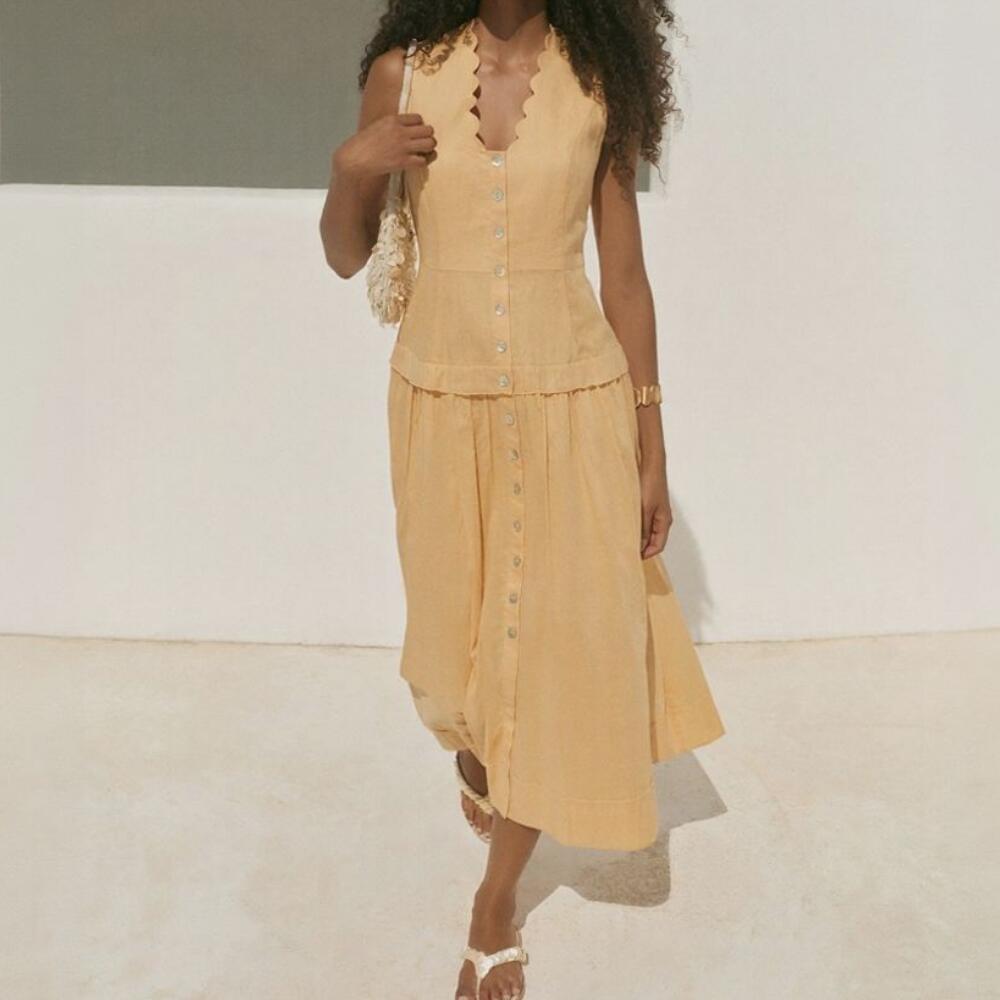 Button Down Sleeveless Dress