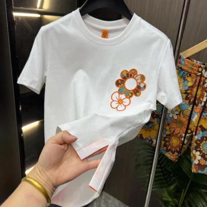 Orange Floral Two-Piece Set