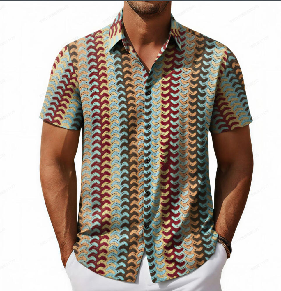 Vertical Striped Color Block Shirt