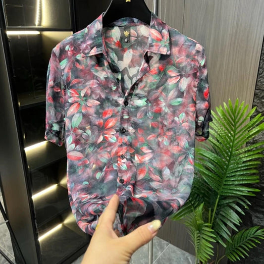Lightweight Leaf Print Shirt