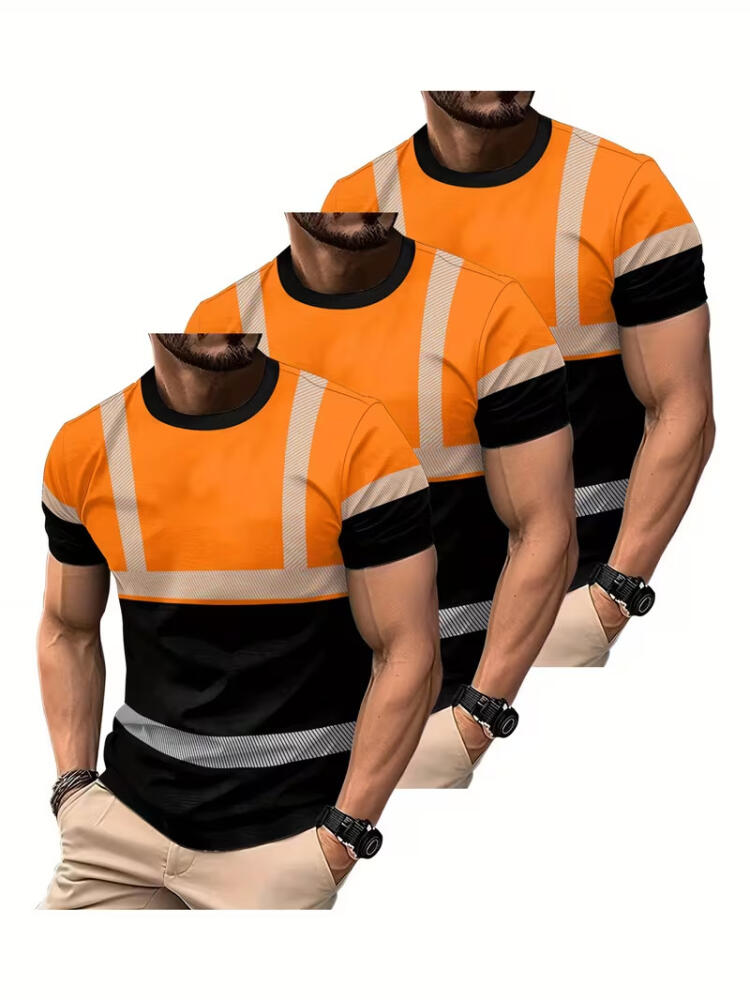 3-Pack High Visibility Reflective Work & Sport T-Shirts