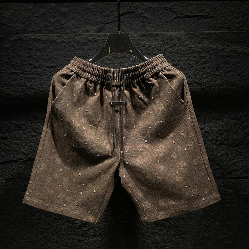Vintage Ripped Floral Pattern Five-Point Shorts