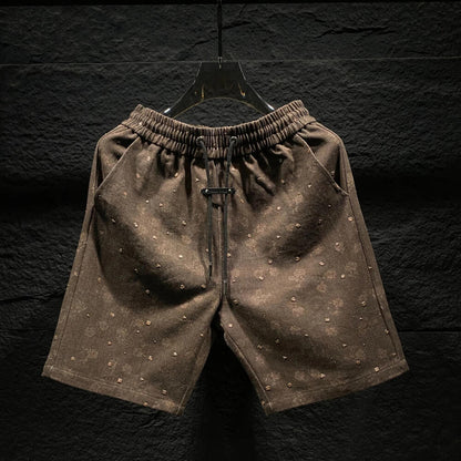 Vintage Ripped Floral Pattern Five-Point Shorts
