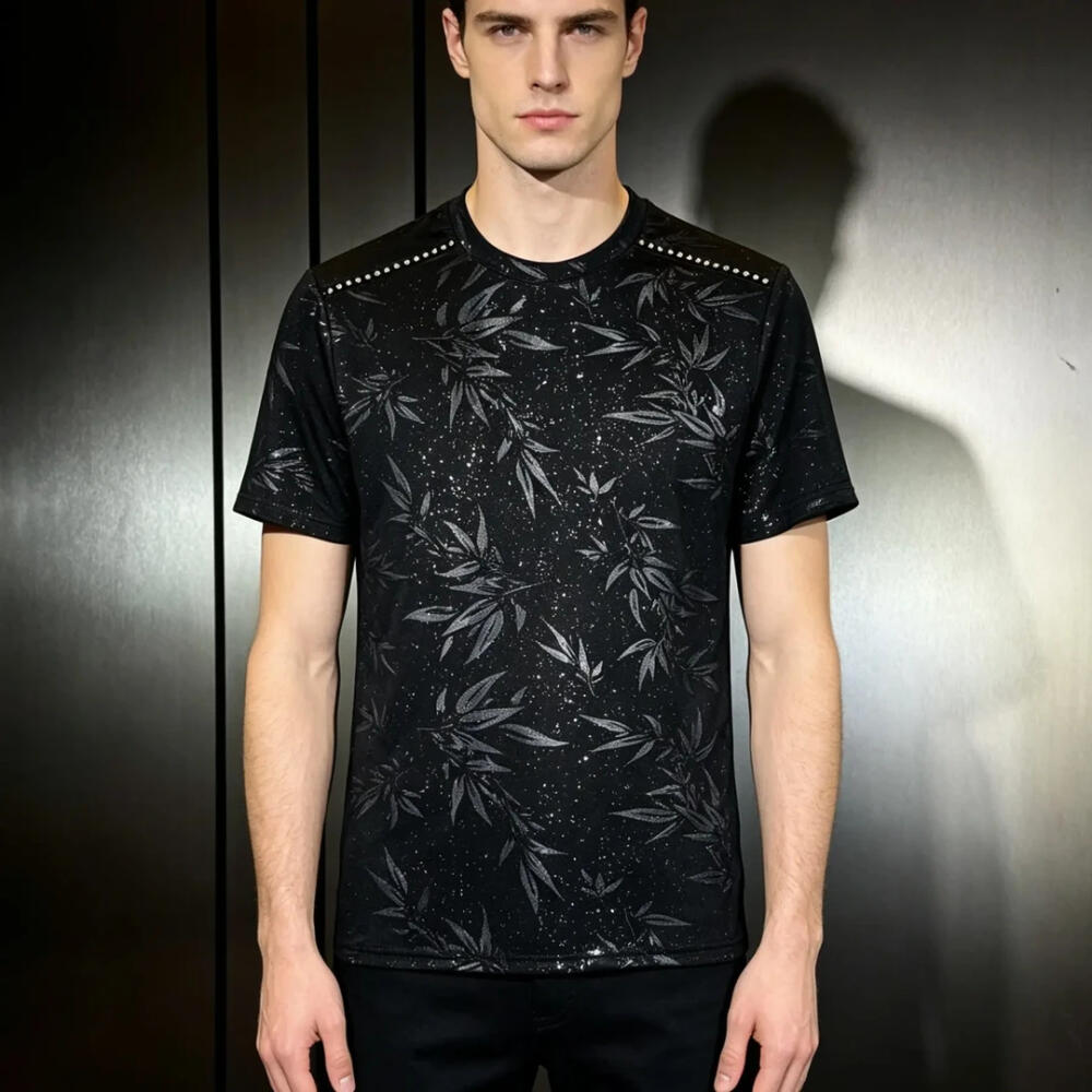 Bamboo Leaf Tone-on-Tone Sequin Shirt