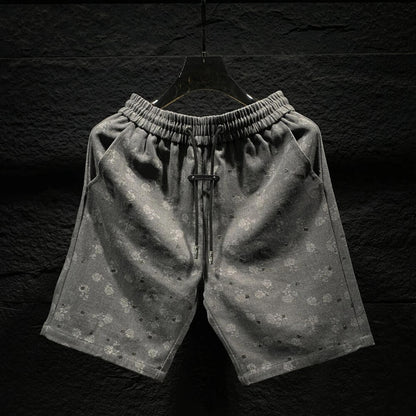 Vintage Ripped Floral Pattern Five-Point Shorts