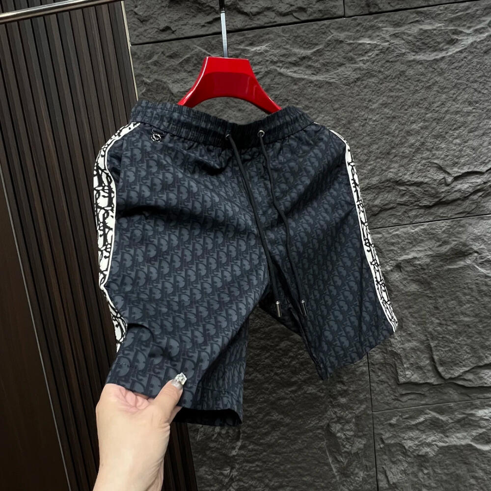 Black and White Color Block Luxury Casual Shorts