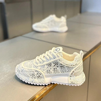 Cracked low-top soft-soled casual sneakers