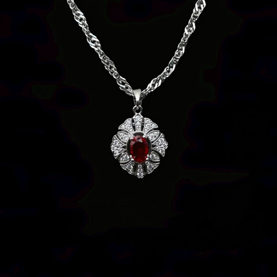 Retro Crimson Necklace