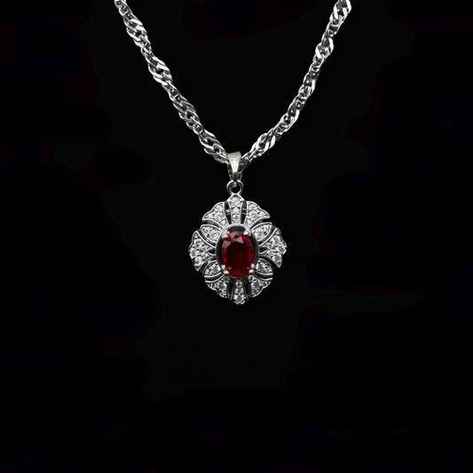 Retro Crimson Necklace