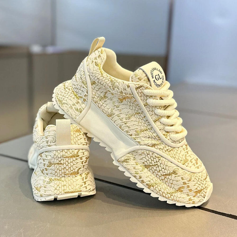 Cracked low-top soft-soled casual sneakers