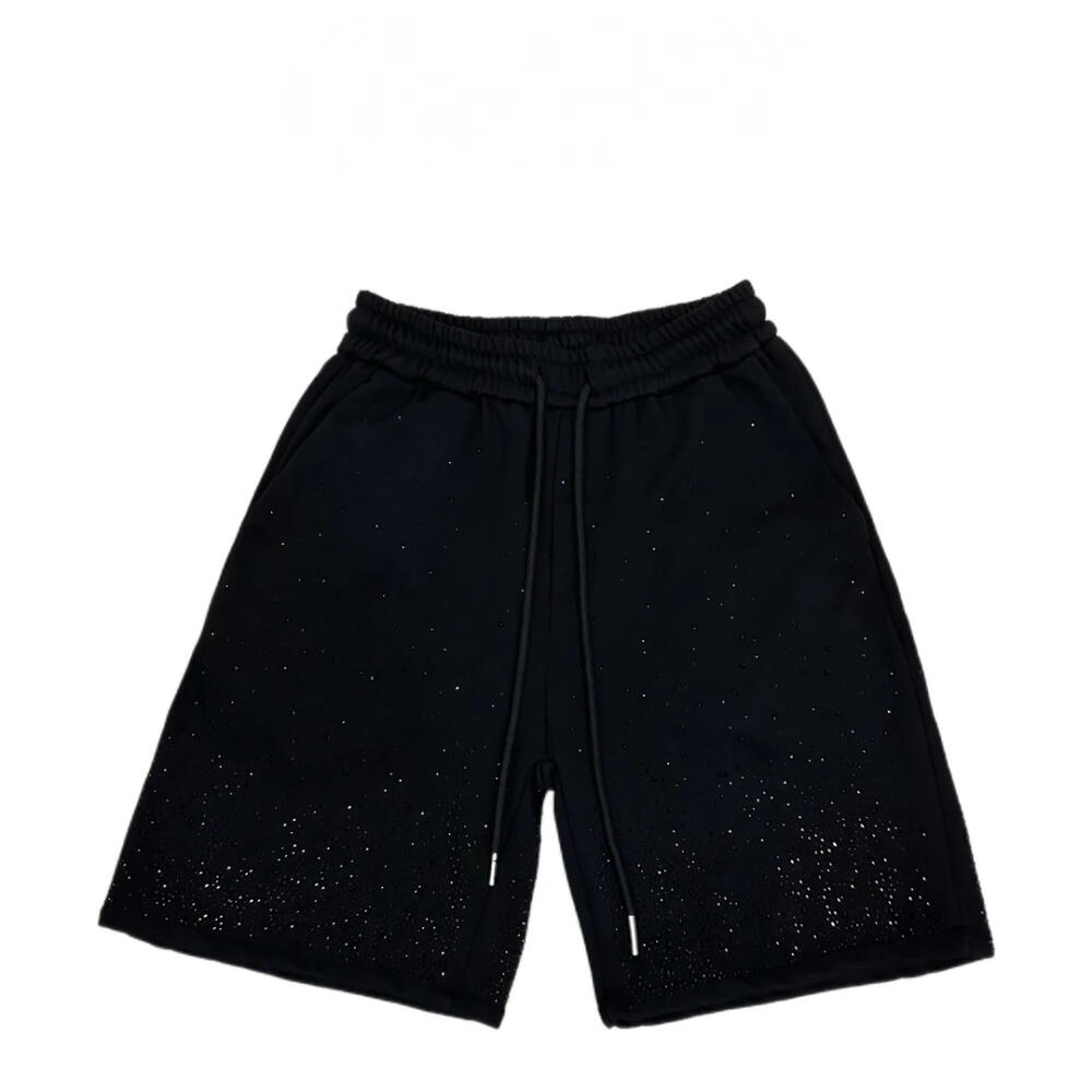 Gradient Rhinestone Solid Color Shorts