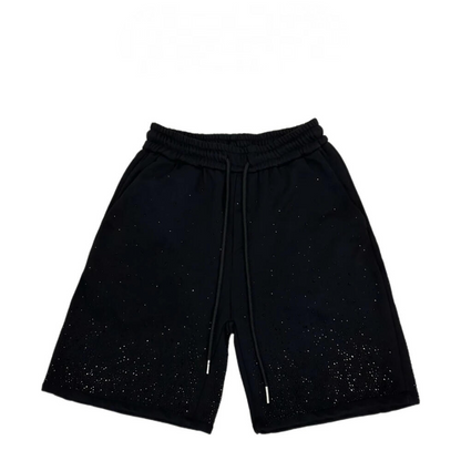 Gradient Rhinestone Solid Color Shorts