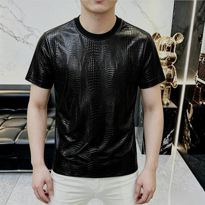 Imitation Crocodile Skin Texture T-Shirt
