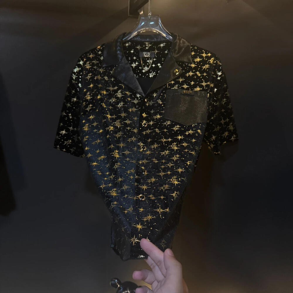 Starry Sky Lapel Polo Shirt