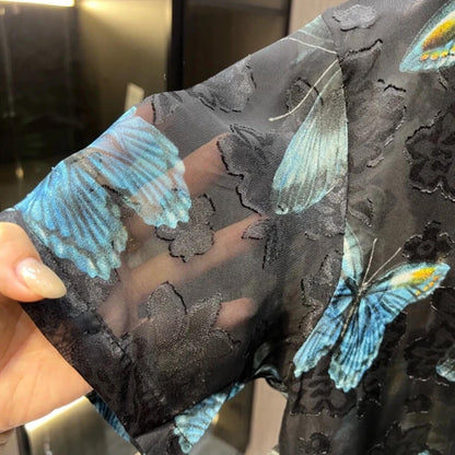 Lightweight Blue Butterfly Shirt