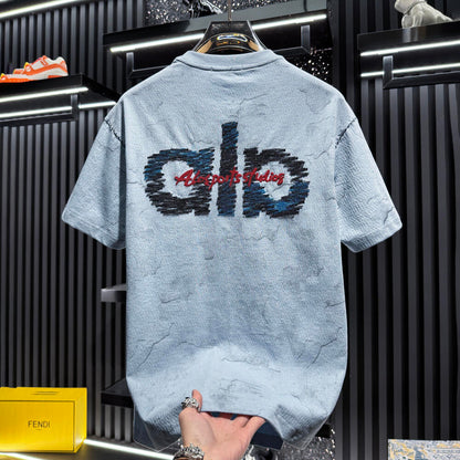 High-end embroidered tie-dye short-sleeved shirt