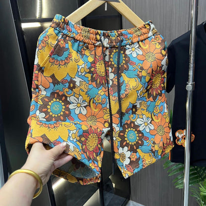 Orange Floral Two-Piece Set