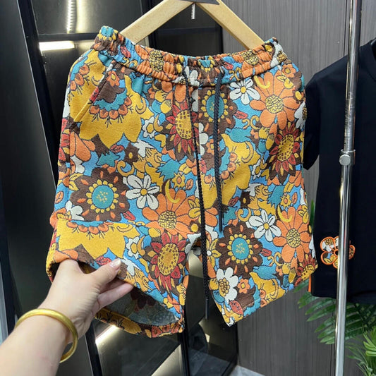 Orange Floral Two-Piece Set