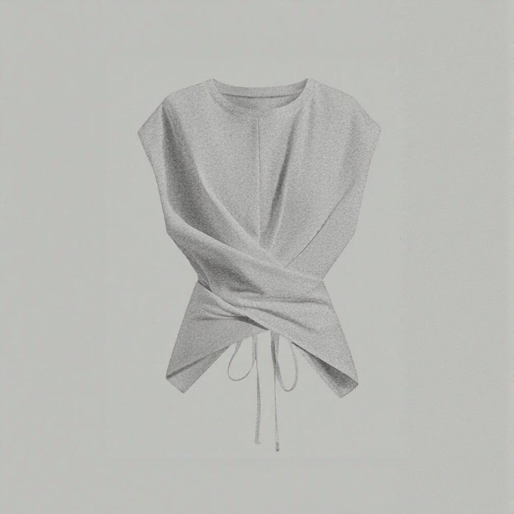 Tie-waist short sleeves