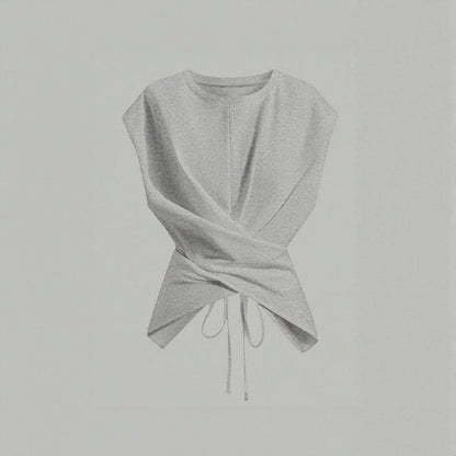 Tie-waist short sleeves