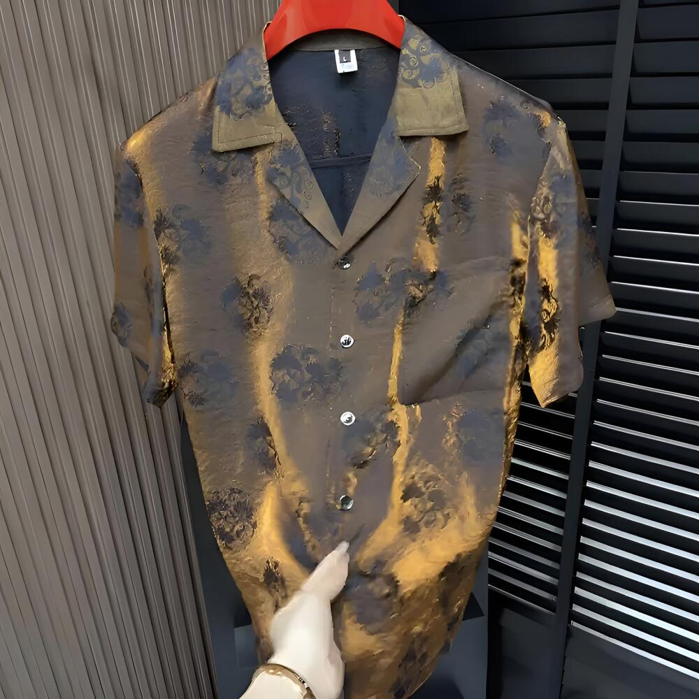 Gradient Floral Print Casual Shirt